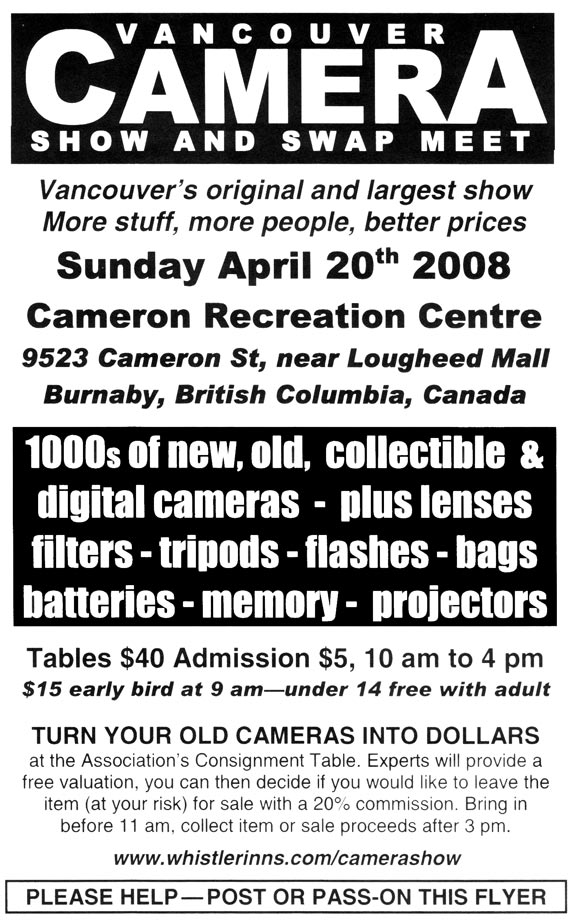 Vancouver Camera Show & Swap Meet
