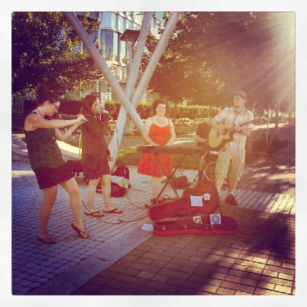Busking at the olympic village!!